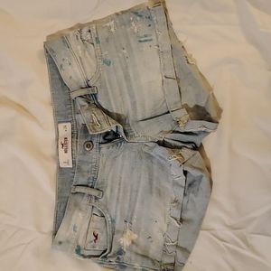 Hollister lowrise distressed  paint splattered